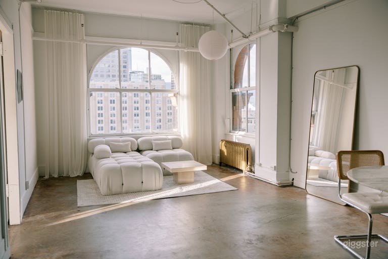  white bellini style couch in evening light 